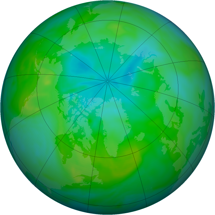 Arctic ozone map for 01 August 2005